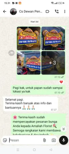 Testimonial Papan Bunga Pernikahan cikadut